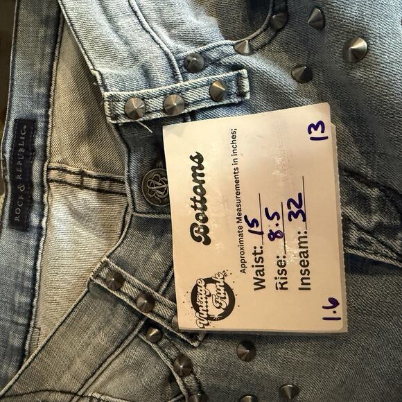 Rock & Republic Kasandra Women’s Studded Light Wash Jeans 6M Bootcut Designer - Picture 13 of 13